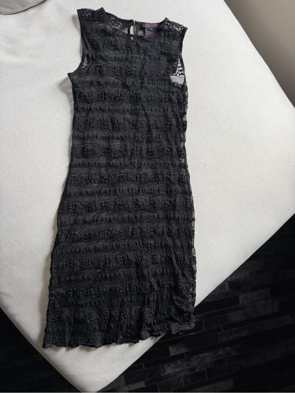 Vintage Ralph Lauren black lace sheer dress size XS y2k 90s goth